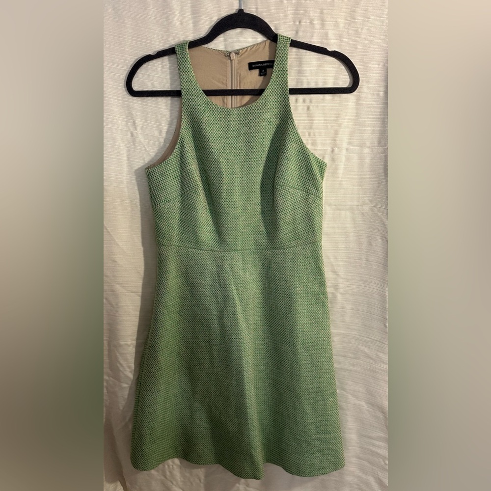 Banana Republic Green Textured Mini Dress
